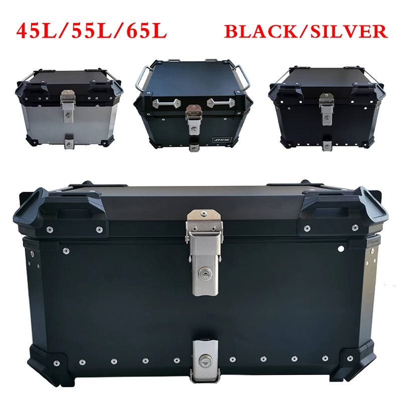 45l 55l 65l Black / Silver Motorcycle General Rear Trunk Rear Trunk