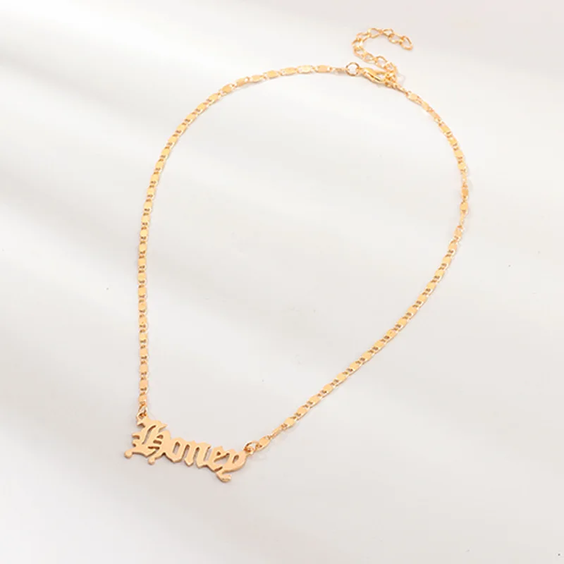 

Wholesale Fashion Jewelry Honey Letter Necklace Gold Plated Personalized Letter Jewelry For Women