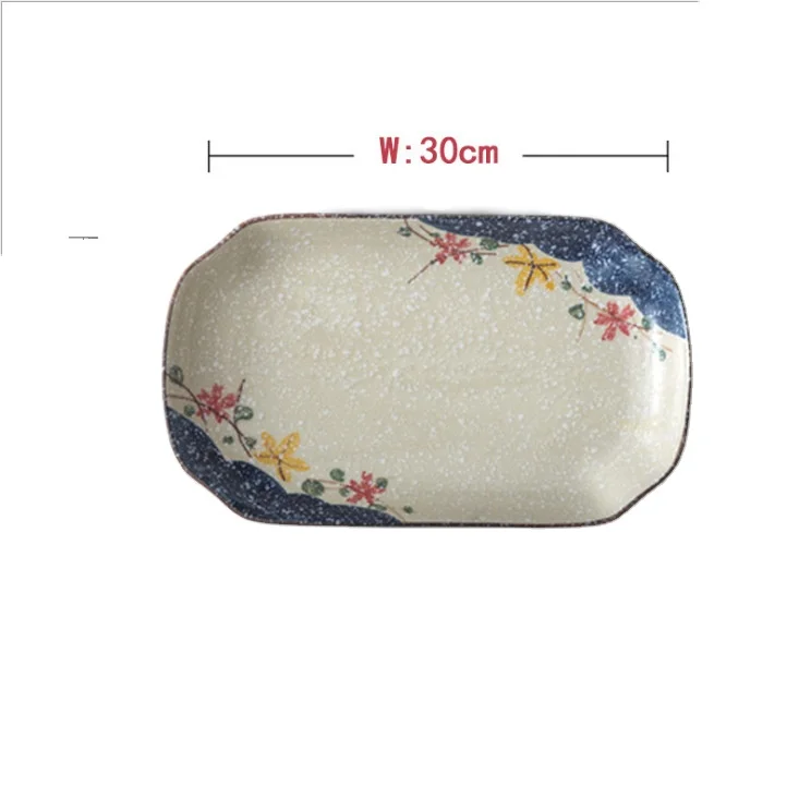 

Wholesale Customized  Lace Rectangular Plate Cheap Ceramic Plates Restaurant
