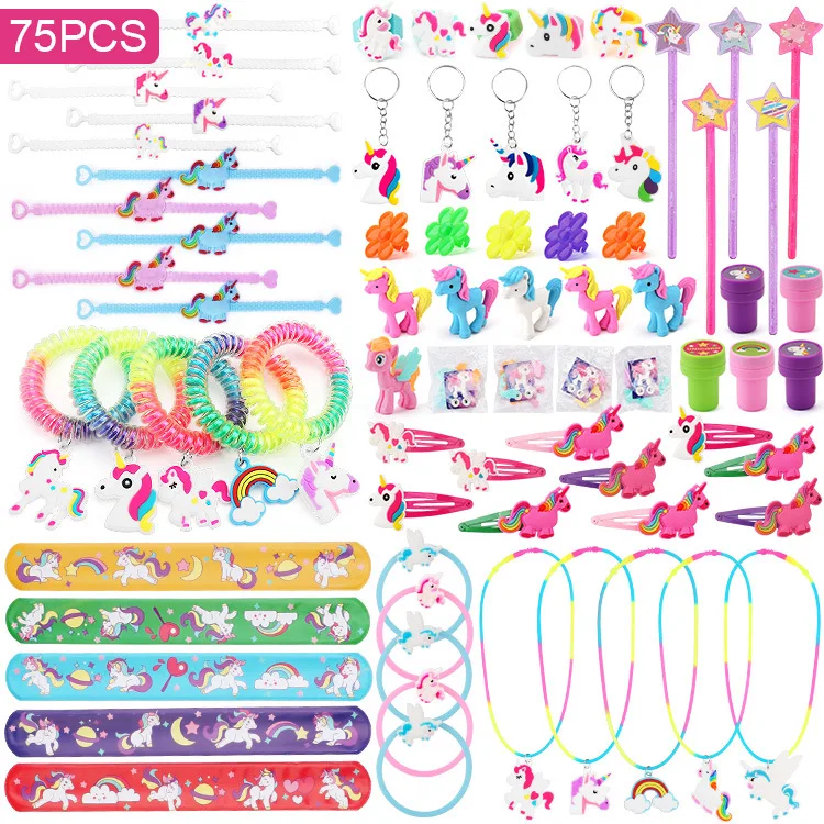 

Unicorn Soft Rubber Bracelet Toys Stamp Cartoon Key-chain Gift for Girls, Multi color