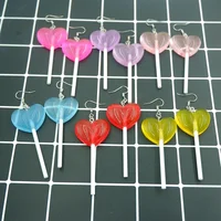 

Cute Lollipop Candy Heart Earrings Woman Jewelry Fashion