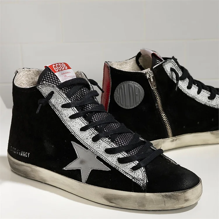 

Goldens color Gooses FRANCY SNEAKERS IN SUEDE WITH LEATHER STAR black suede strawber, 20colors