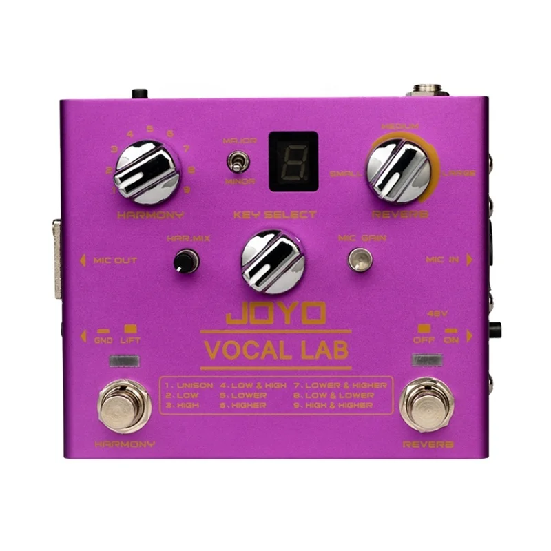 

JOYO R-16 VOCAL LAB Vocal Effector, Vocal Effect, with 9 Vocal Harmony Effects, Multi Effect Pedal