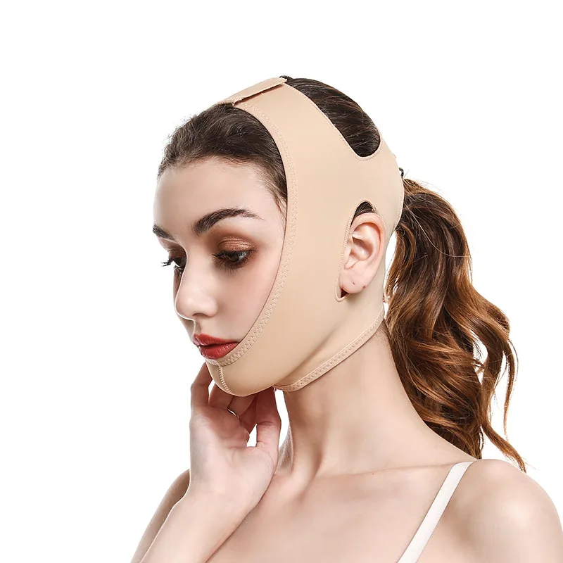 

Hot Women Slimming Shaper V Line Facial Women Mask Face Lift Up Belt V Line Face Lifting Belt Face Bandage Belt, As pictures