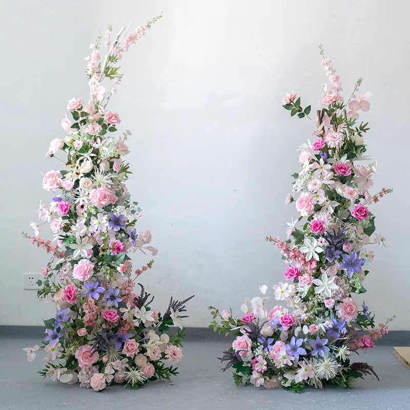 

Events Arrangement Wholesale Stage Decorative Flowers Backdrop Artificial Flower Arch For Wedding Decoration