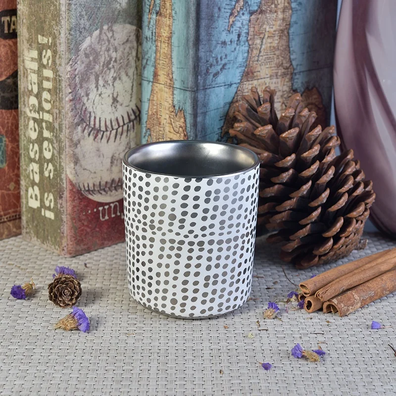Luxury plating finish ceramic candle containers votive scented candle jars home decoration use