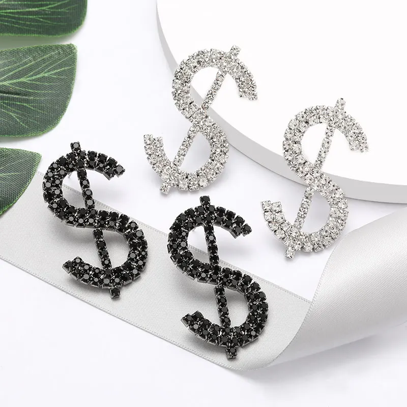 

2020 earrings dollar sign diamond earrings women jewellery earrings(EJ2056)