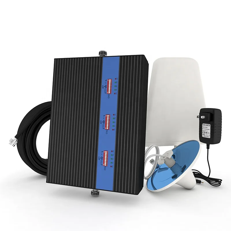 

New design 900mhz 1800mhz 2100mhz mobile phone signal repeater booster 75db 25dbm for big area