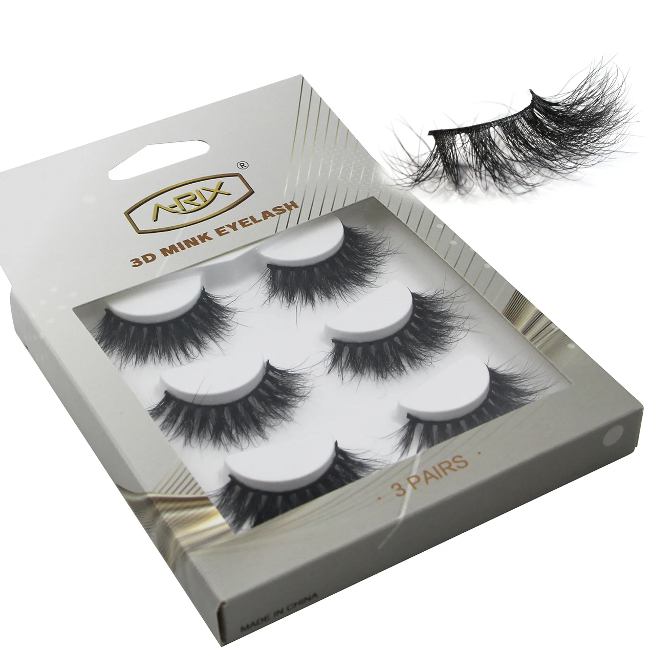 

Hot Selling 3 Pairs Eyelashes 18 mm Vendors Mink Eyelashes, Black
