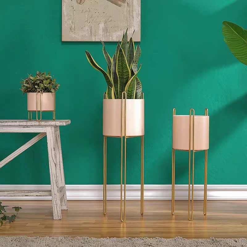 

Metal Plant Stand Pot Aluminized Rattan Decorative Green Flower AMERICAN Style VASE FLOOR Plant Small Kits Fence Material Modern, Customized color