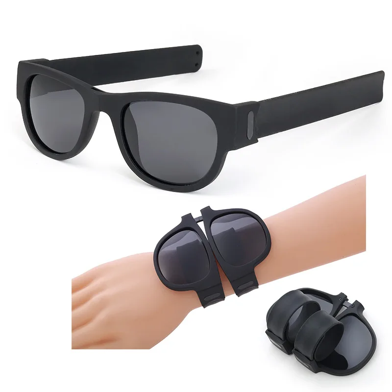 

Fashion Frog Mirror Wrist Folding Sunglasses TAC Polarized Convenient Carry Foldable Sun Glasses UV400 Trendy Sunglass