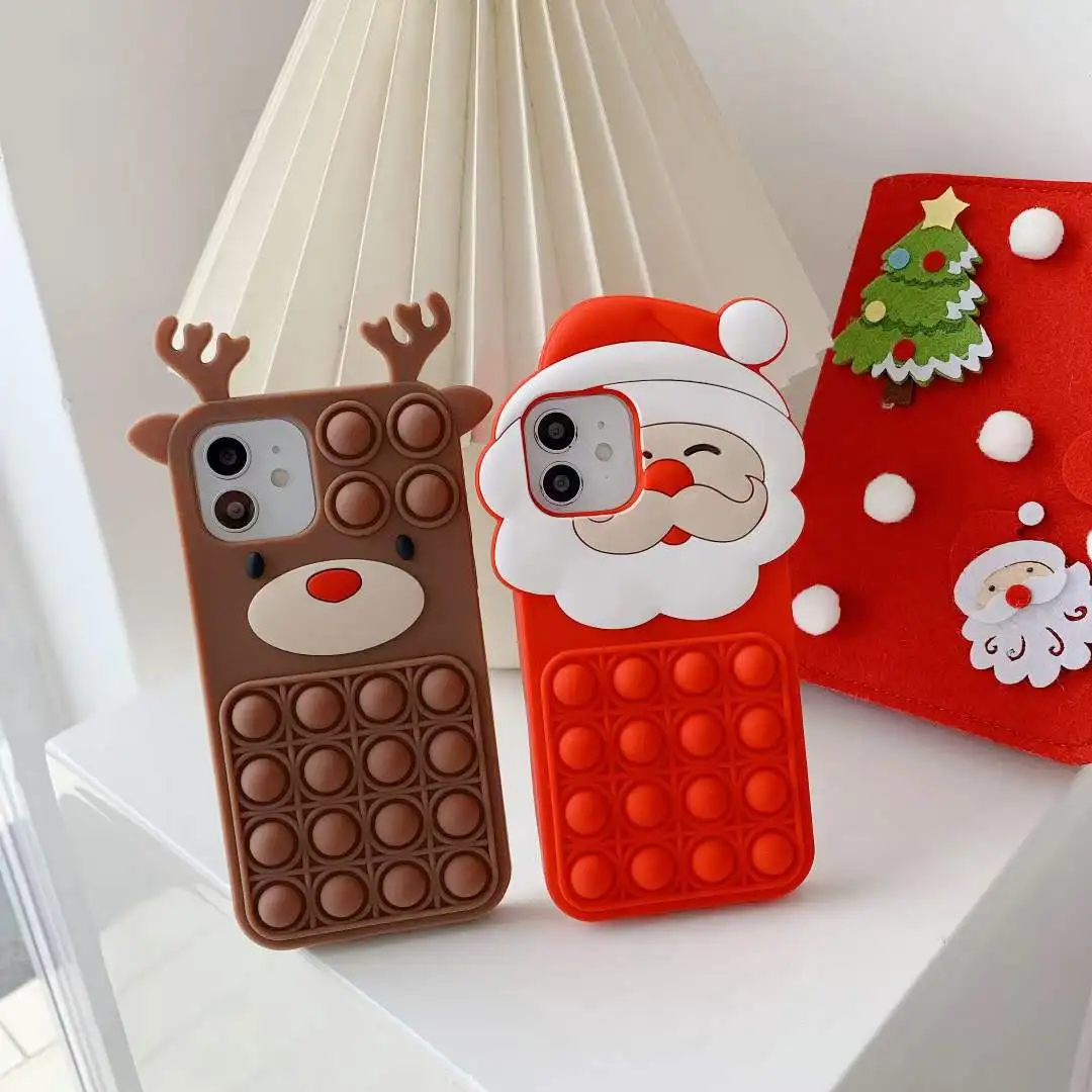 

Christmas Cute Cartoon Santa Claus Phone Case For iPhone 11 12 13 Pro MAX X XS XR SE 6 7 8 Plus Kawaii Soft Silicone Back Cover