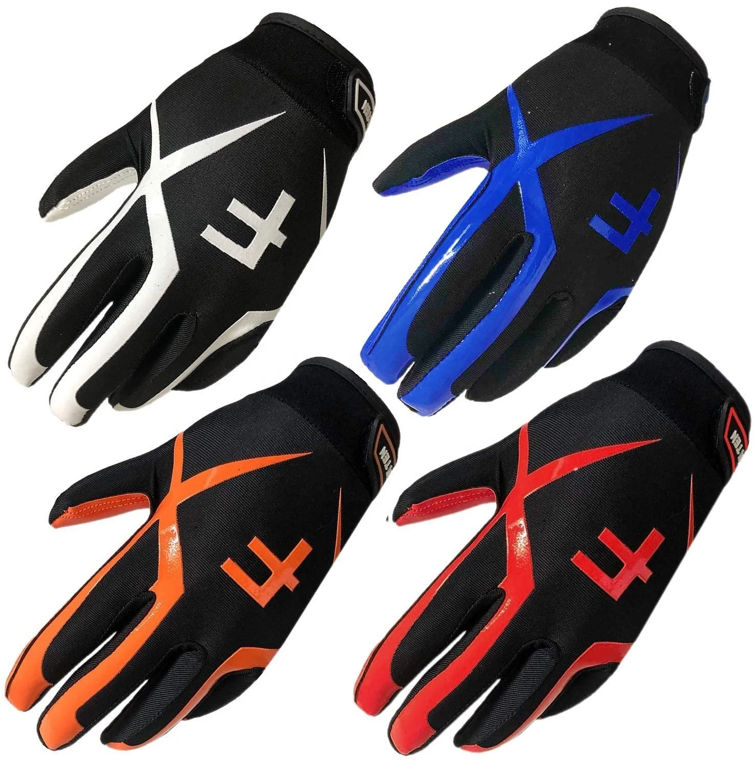 

Hot Sale Factory Direct American Football Receiver Gloves Customized Sublimated Printed Design Sublimation with High Quality, Black, blue, red, green