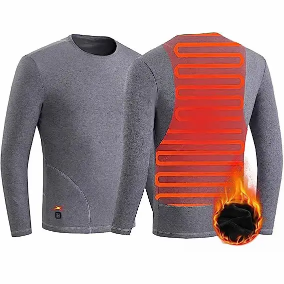 

Electric Heating Thermal Shirts Long Sleeves Underwear Fleece Lined for Cold Weather Heated Jacket for Women Men