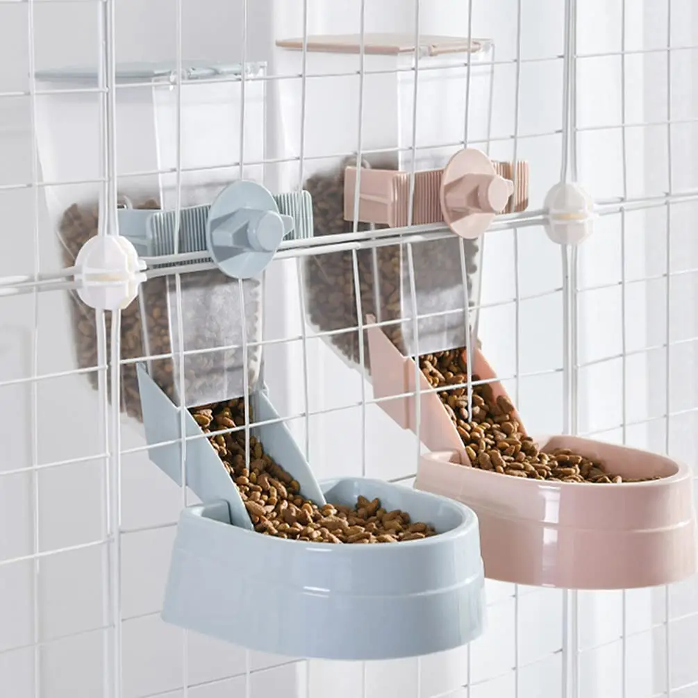 

Wholesale New Design Pet Feeder Dog Bowl Hanging On Pet Cage Food Water Feeder, White