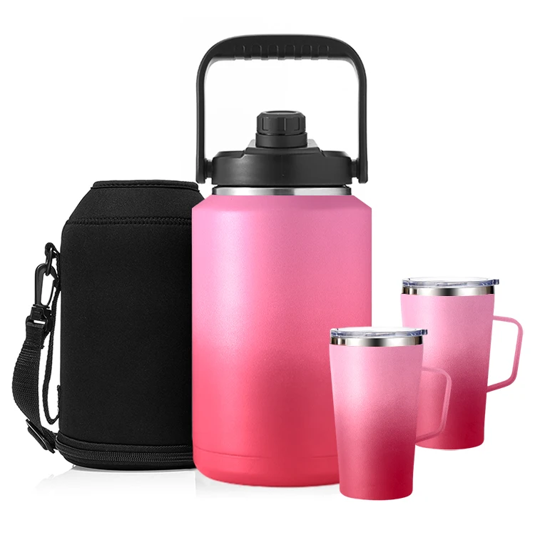 

128 Oz Vacuum Insulated Water Jug One Gallon Beer Growler Stainless Steel Double Walled Insulated Water Bottle, Customized color