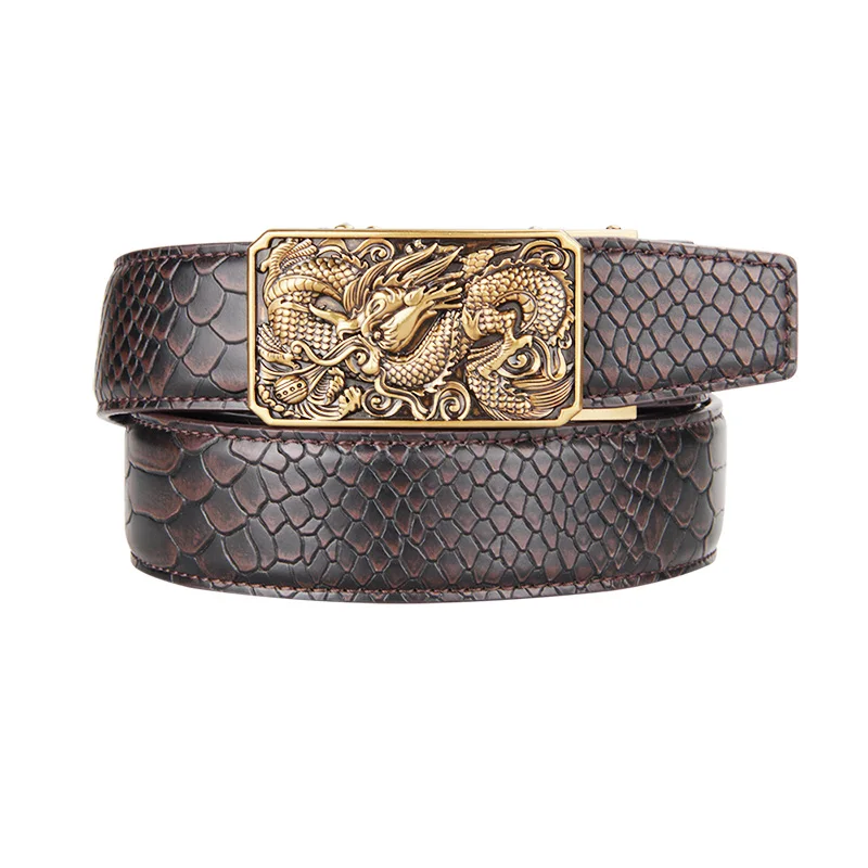 

Mens Dragon Buckle Unique Leather Belt for Jeans Cowboy