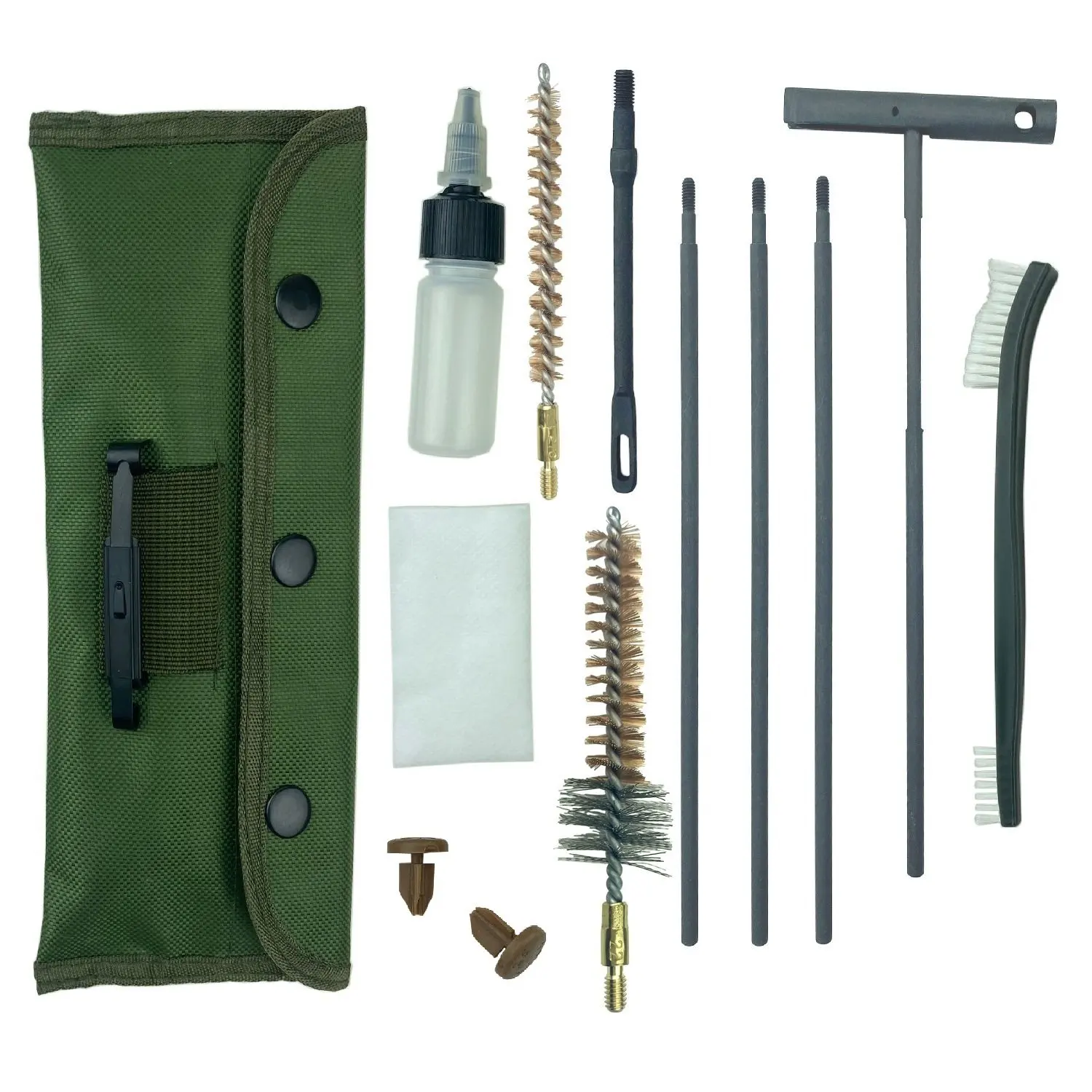 

Gun cleaning kit belt clip tactical canvas bag anti-rust oiled rods .223 or .308