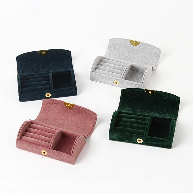 

New Arch face jewelry box high-end beaded velvet travel portable jewelry storage bag bracelet earring jewelry storage box, Customized