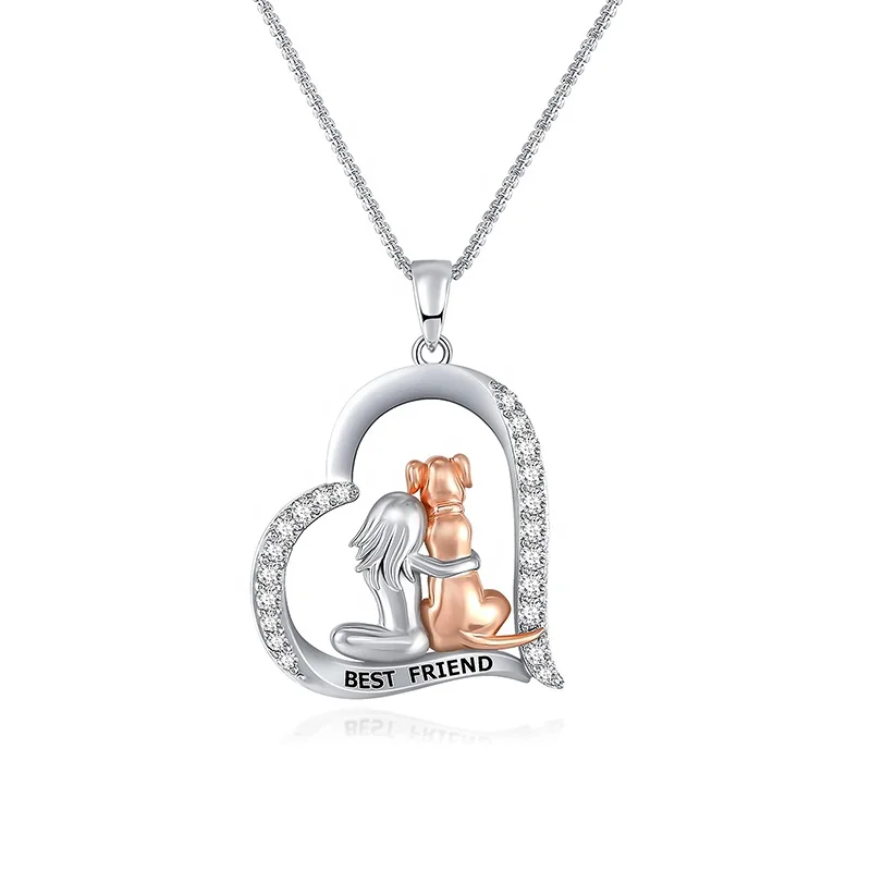 

Best Friend Dog Necklace for Women Girlfriend Girls Heart Dainty Fashion Cute Dog Pendant Necklace Lover for Birthday Gifts