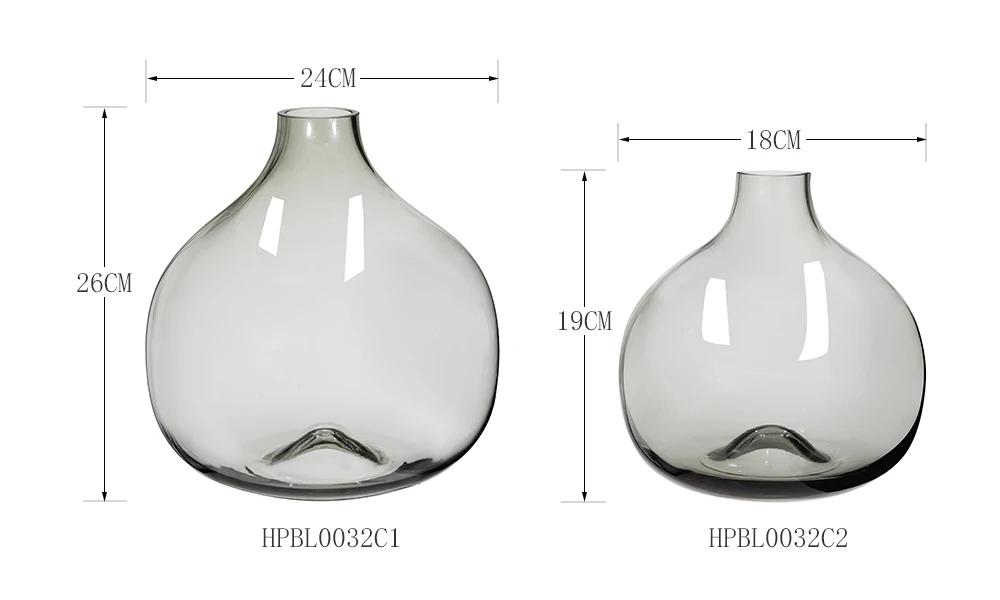 Wholesale Narrow Neck Glass Flower Vase Simple Round Sphere Balloon Bud