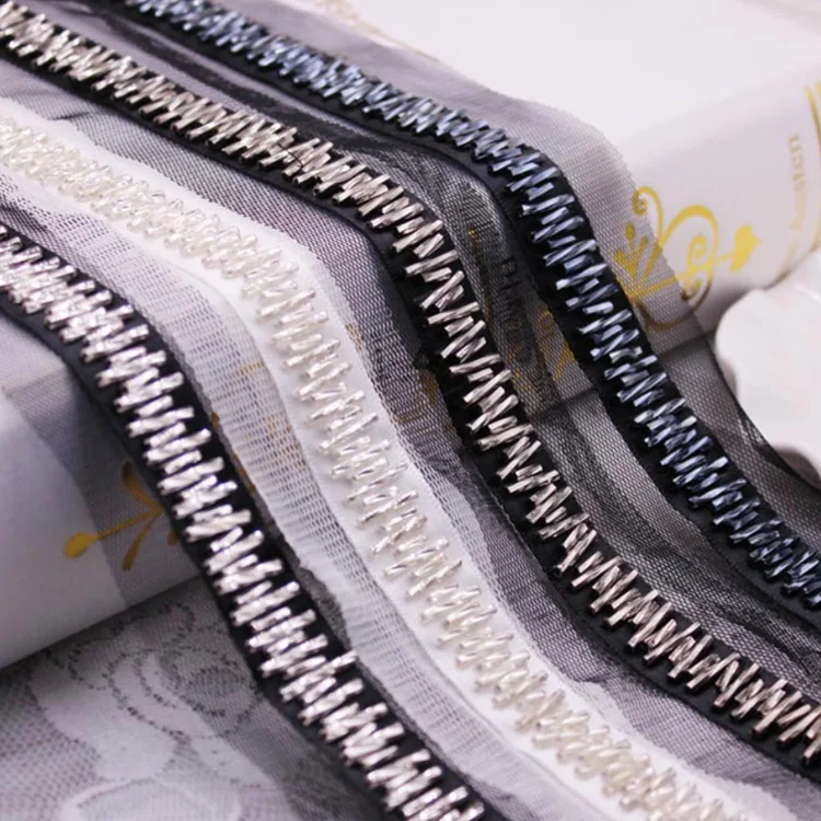 

hot sale wholesale handmade glass beaded ribbon lace trim for clothes