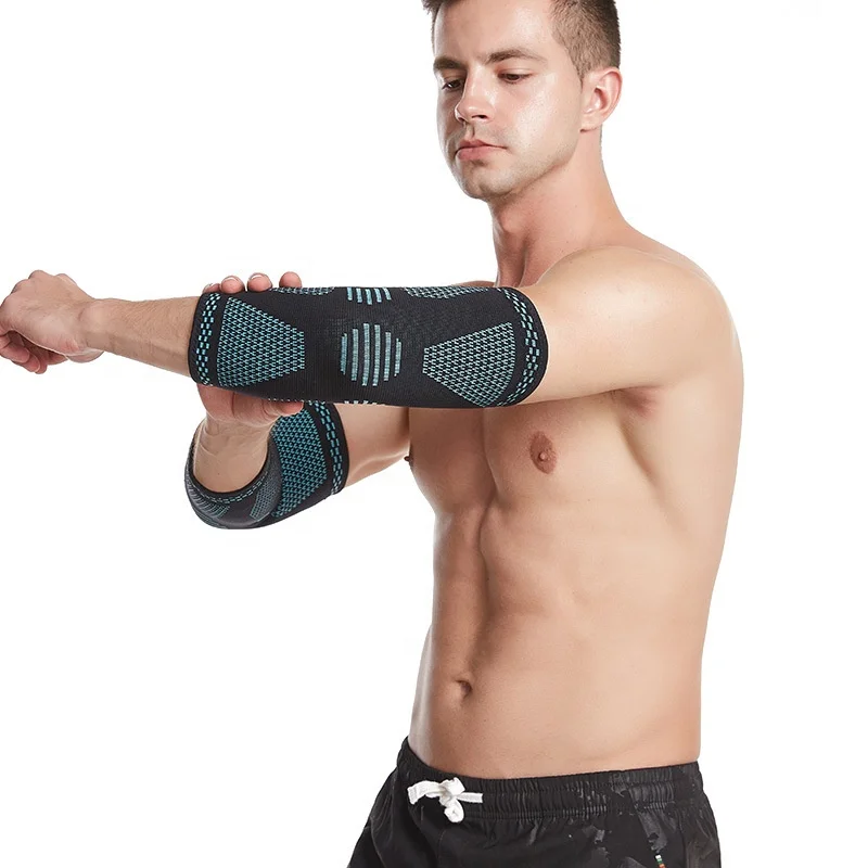 

Compression elbow protector sleeve brace support pads for sports, Black,blue