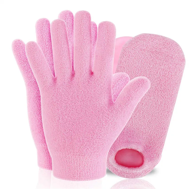 

SPA Moisturizing Full Finger Gel Gloves for Hands Care Spa Socks and Spa Gloves for Dry Cracked Heels and Hand, Pink, blue, light blue, orange color in stock, or customized