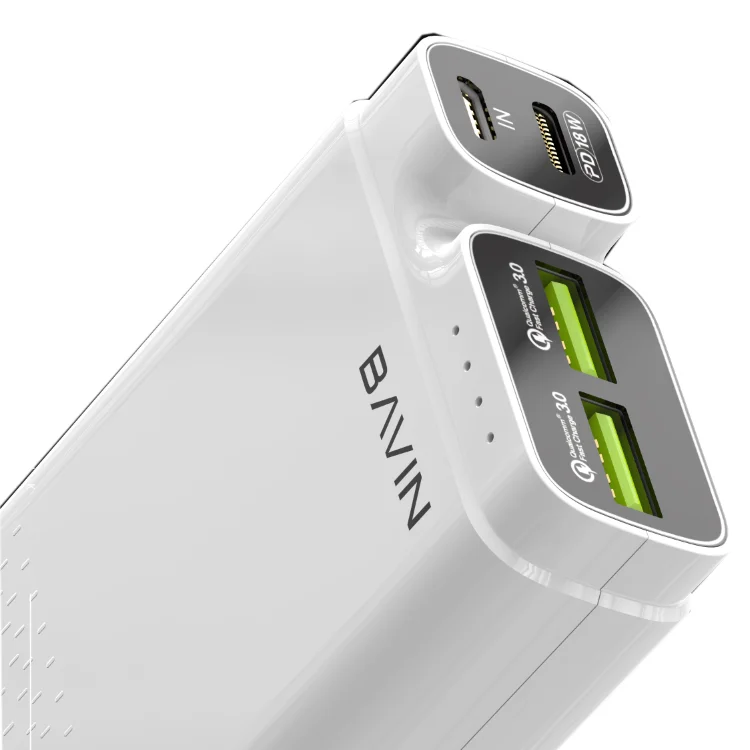 

BAVIN top brand 2020 newest 10000mAh power bank 18W output Type C PD QC3.0 fast charging 10000mah power bank