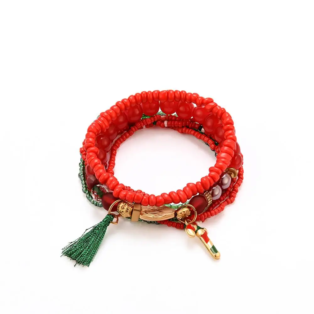 

PUSHI Popular Santa bohemian bracelets Christmas red bracelet ornaments woman bracelet women jewelry