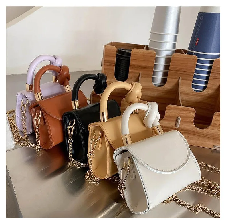 

New Arrival High Quality Wholesale Women Small Tote Bags PU Leather Ladies Metal Chain Crossbody Handbags For Women Luxury