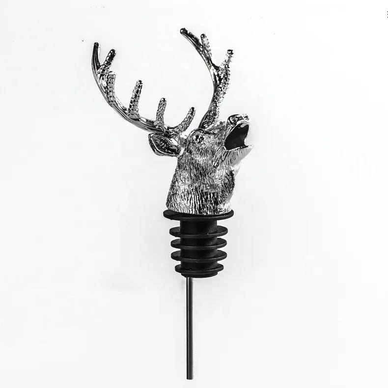
Amazon Wine Aerator Decanter Stag Deer Head Wine Stopper with Silicone Rubber Fitting Deer Wine Pourer 