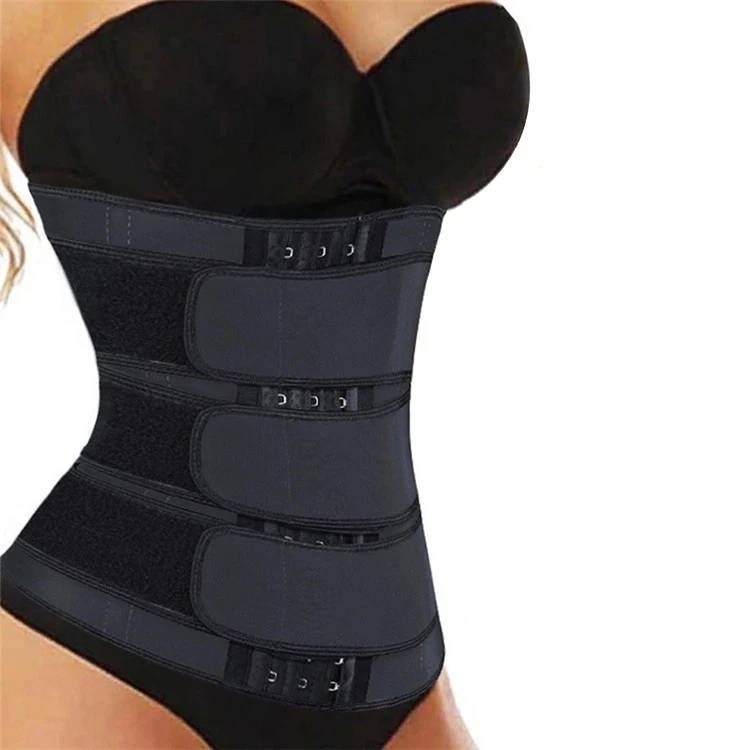 

Weight Loss 3 Straps Three Belts Compression Neoprene Body Shaper Corset Slimming Belt Waist Trainer Shapers, Pink, black,grey