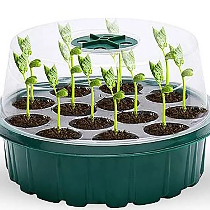 

New Round 13 Hole Seedling Box Gardening Flowerpot Succulent Sowing Heat Preservation Plant Seedling Tray For Sale