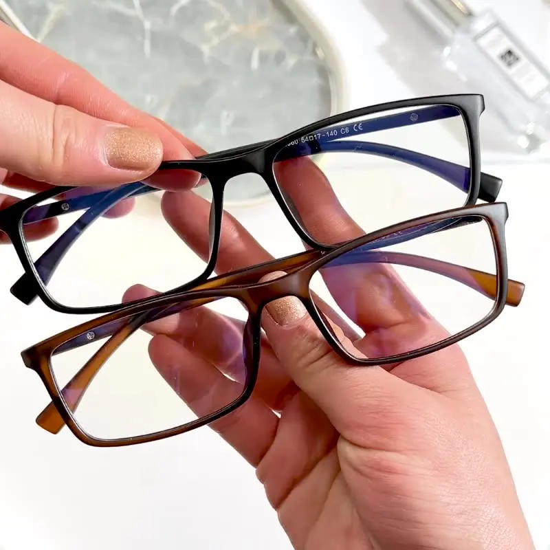 

95960 Rectangle Custom Logo Fashion Computer Anti Blue Light Blocking Glasses Optical Spectacle TR90 Eyeglasses Frames for Men