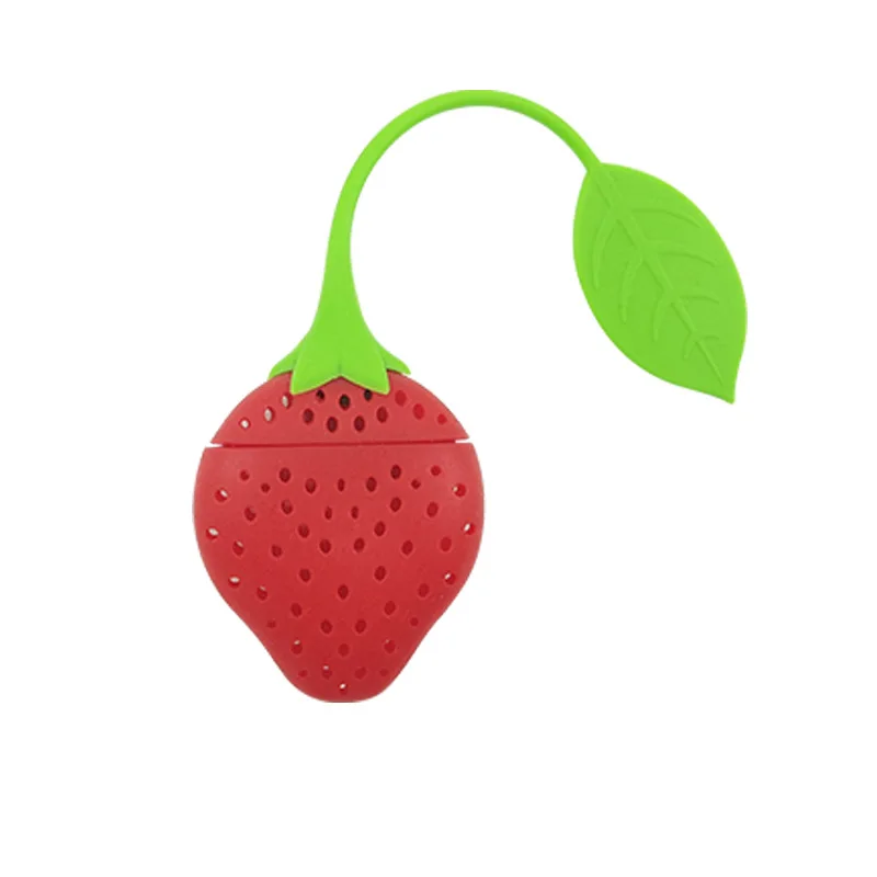 

Silicone tea filler bag Strawberry shape silicon tea infuser strainer DH8470, Red
