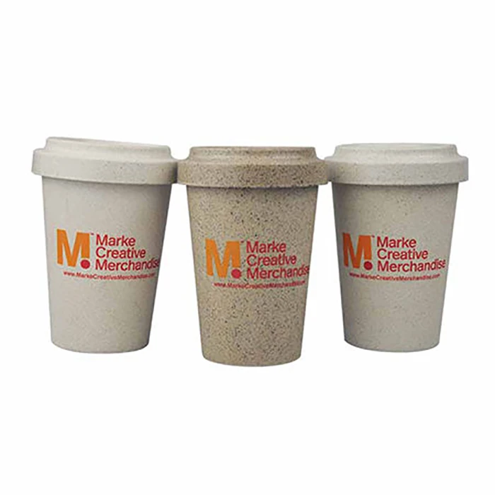 

Mikenda New Material Coffee Husk Natura Cup Cheap bamboo fiber coffee Travel mug, Yellow/brown/blue/khaki/rose/pink