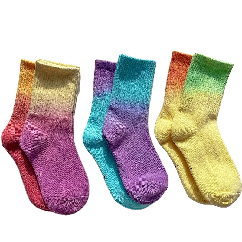 

Custom Trendy Breathable children's socks Popular Autumn Cotton Tie-dye Socks For Kids 2021, Picture