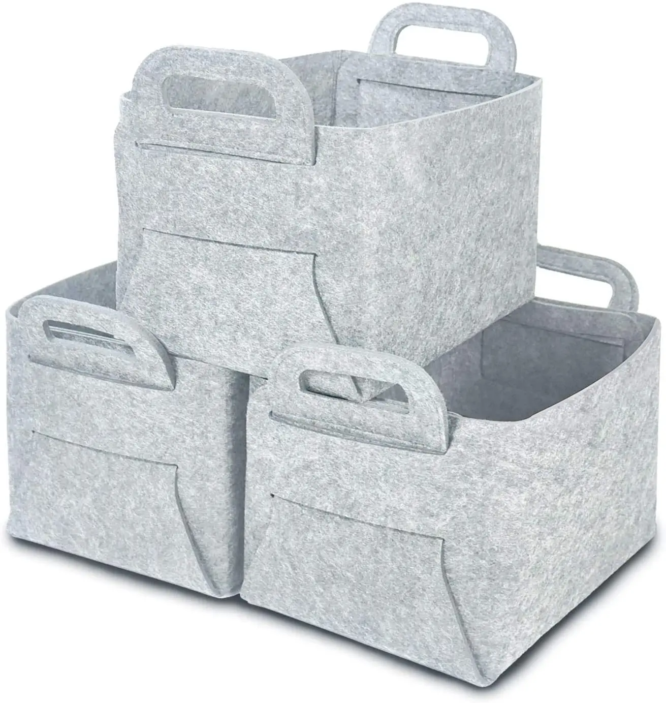 

Felt collapsable buckets storage bin desktop storage box nordic felt storage basket with handles