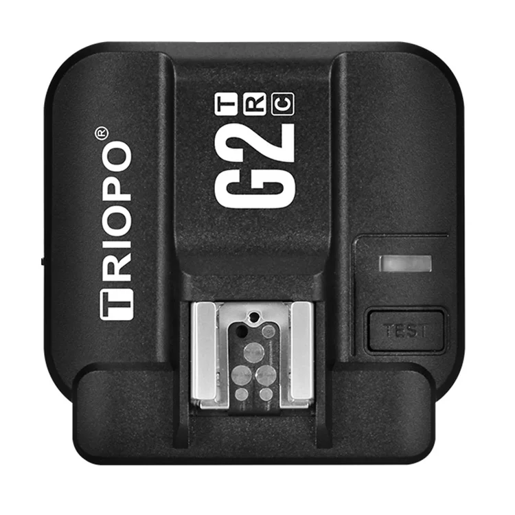 

TRIOPO G2 2.4G Wireless TTL HSS Flash Trigger Transmitter and receiver for Canon Nikon for Sony Fujifilm Camera, Black