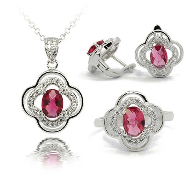 

SZJ-6286 China Pure Silver Stone Jewellery Set Women Jewelry Sets