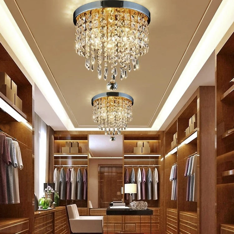 L4u Shopee Lazada Hot-sale Luxury Raindrop Round Acrylic Crystal Chandelier Light for Dining Room Foyer