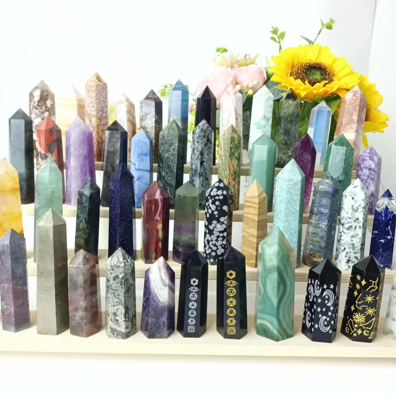 

Spiritual Healing Energy Stone Natural Crystals Point Wand Tower Wholesale For Home Office Decor