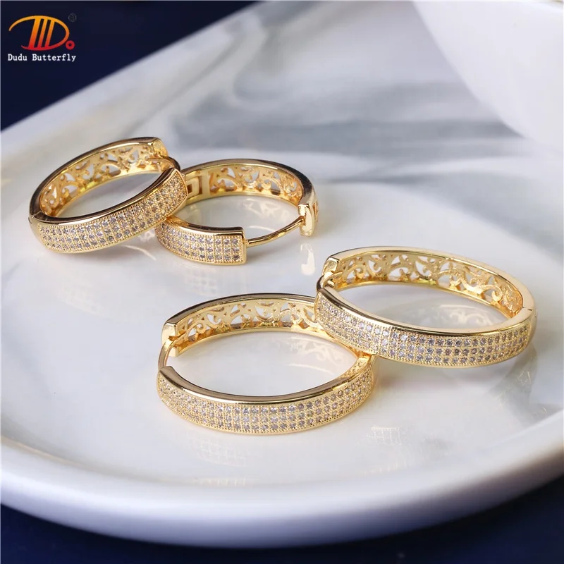 

2020 African gold earrings 18k gold plated hoop earrings for women