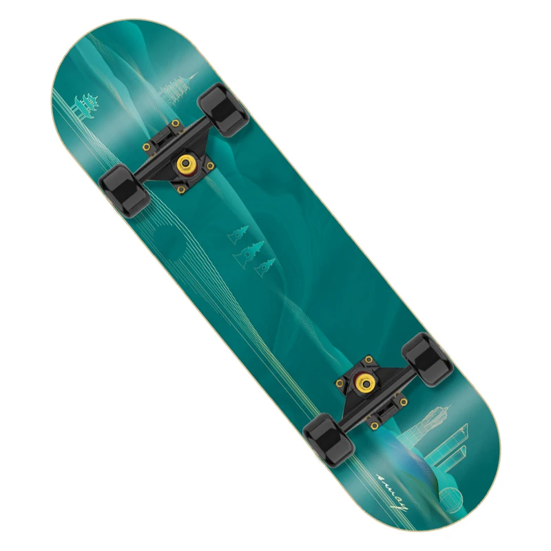 

SWAY supports OEM customization service Best selling 7-layer maple heat transfer pattern skateboard