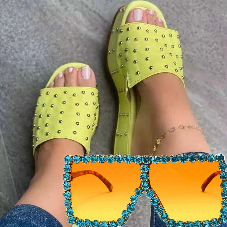 

Wholesale Purse Handbag Matching Sunglasses Set Sandals Womens Slide Sandals Shoes