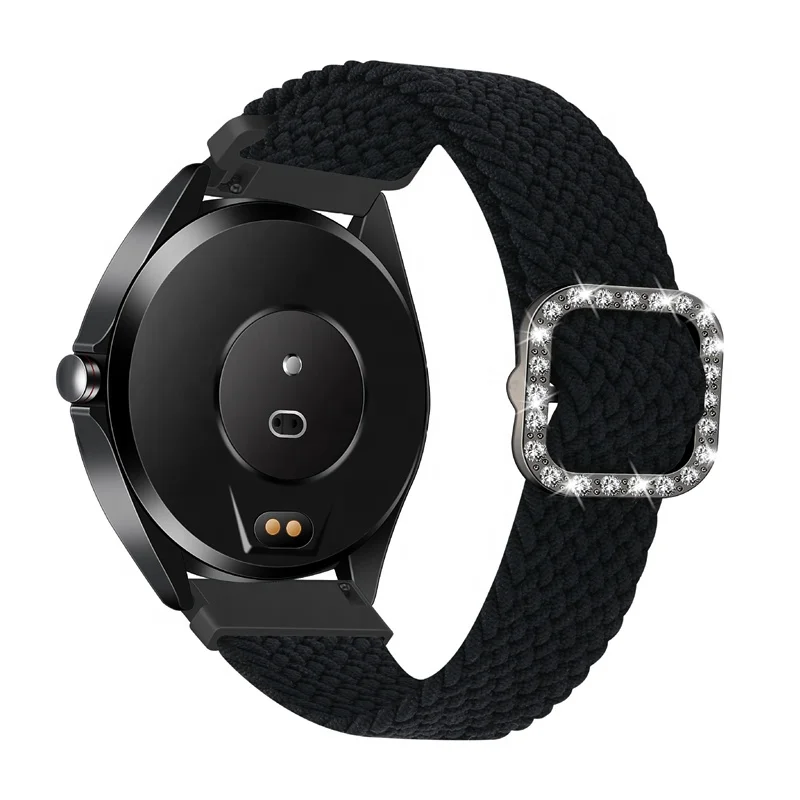 

Adjustable Elastic Wrist Bands Braided Nylon Watch Straps Bands For Samsung Galaxy Watch Metal Diamond Buckle