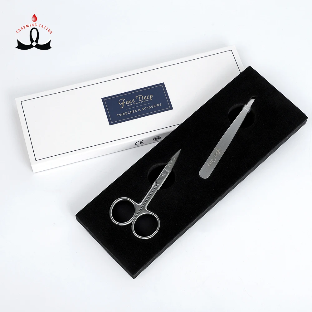 

Factory Direct OEM Permanent Makeup Stainless Steel Scissors and Tweezers for Microblading Eyebrows Tattoo, Sliver