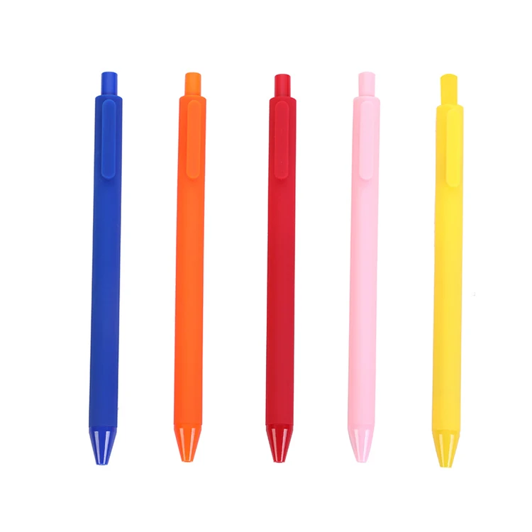 

Plastic Gel Press Type Pen Colorful Black 0.5mm Custom Logo Stationary Press Gel Pen for Promotion Gift