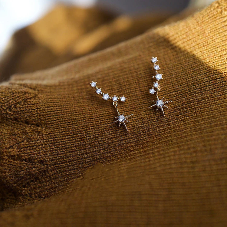 

Sterling Silver Stud Earrings Astral Earrings Stars Earrings